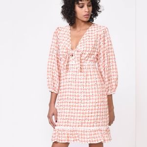 Greylin Womens Dorothy Daisy Gingham Cottagecore Dress. Size Small